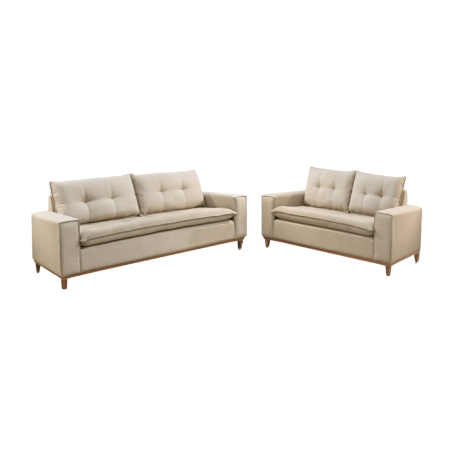 Sofa Fixo 740 2X3 lug Chenile Linho